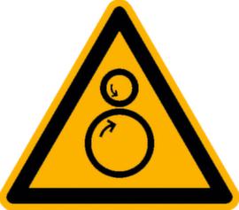 Warnschild vor Einzugsgefahr, Aufkleber