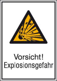 Warnkombischild "Vorsicht! Explosionsgefahr", Aufkleber