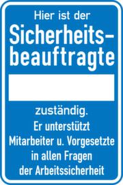 Wandschild Sicherheitsbeauftragte...+Freitext, Aluminium