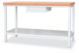 PAVOY Werkbank mit Gestell in lichtgrau und Buche-Multiplexplatte