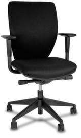 Bürodrehstuhl mit höhenverstellbarer Rückenlehne, schwarz