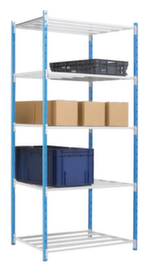 Manorga Steckregal zur beidseitigen Nutzung, Höhe x Breite x Tiefe 2000 x 1060 x 500 mm, 5 Böden