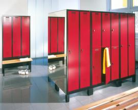 C+P Garderobenschrank Evolo lichtgrau mit 4x2 Abteilen + Dekortüren, Abteilbreite 400 mm