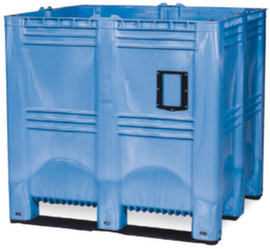 Megabehälter 7-fach stapelbar, Inhalt 1400 l, blau, Kufen