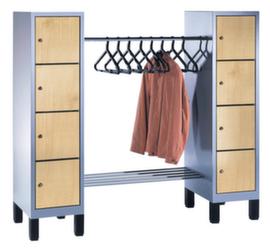 C+P Schließfach-Garderobe Evolo mit Holzdekor-Türen, Breite 1600 mm