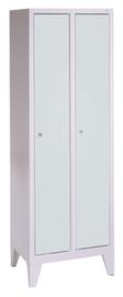 C+P Garderobenschrank Classic lichtgrau mit 2 Abteilen, Abteilbreite 300 mm
