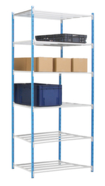 Manorga Steckregal zur beidseitigen Nutzung, Höhe x Breite x Tiefe 2500 x 1266 x 400 mm, 6 Böden