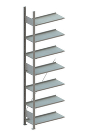 META Steckregal, Höhe x Breite x Tiefe 2500 x 756 x 336 mm, 7 Böden