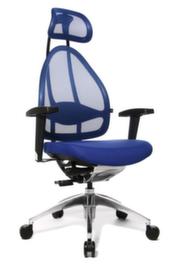 Topstar Bürodrehstuhl Open Base + Art OPEN ART 10 mit Kopfstütze, Netzrückenlehne, blau