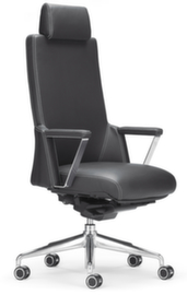 ROVO-CHAIR Chefsessel ROVO XZ 7030 A 7-03 mit Kopfstütze, Bezug Nappaleder, schwarz