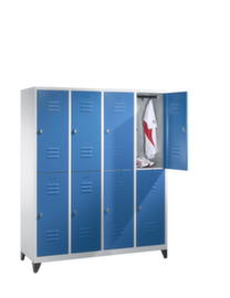 C+P Doppelstöckiger Garderobenschrank, Abteilbreite 400 mm