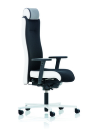 ROVO-CHAIR Bürodrehstuhl ROVO XP 4030 EB 2-04 mit Kopfstütze + Armlehnen, schwarz/weiß