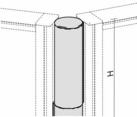 Gera Verbindungssäule Pro für Trennwand, Höhe 1600 mm