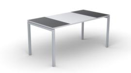 Schreibitsch easyDesk in Bicolor-Optik, 4-Fußgestell, Breite 1600 mm, anthrazit/weiß/weiß