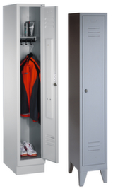 C+P Garderobenschrank Classic lichtgrau mit 1 Abteil + Türen geschlitzt