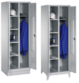 C+P Wäscheschrank Classic lichtgrau mit 2 Abteilen