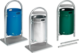 VAR Abfallbehälter mit Rohrbogenständer für außen