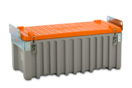 Cemo Aufbewahrungsbox, Inhalt 250 l, grau/orange, Einfahrtaschen, Klappdeckel