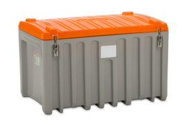 Cemo Aufbewahrungsbox, Inhalt 400 l, grau/orange, Einfahrtaschen, Klappdeckel