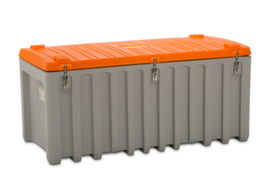 Cemo Aufbewahrungsbox, Inhalt 750 l, grau/orange, Einfahrtaschen, Klappdeckel