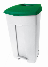 Fahrbare Abfalltonne Contiplast, 120 l, weiß, Deckel grün