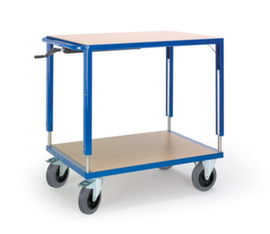Rollcart Höhenverstellbarer Tischwagen 1090x700 mm, Traglast 400 kg, 2 Etagen