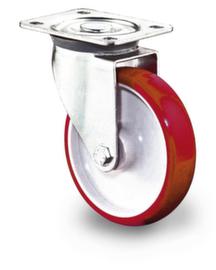 BS-ROLLEN Polyurethan-Rad mit Stahlblechgehäuse und Kunststofffelge, Traglast 240 kg, Polyurethan-Bereifung