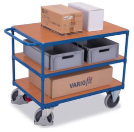 VARIOfit Tischwagen 1200x800 mm, Traglast 500 kg, 3 Etagen