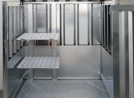 Gitterrostregal für Gefahrstoff-Container, Breite x Tiefe 600 x 500 mm