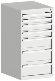 bott Schubladenschrank cubio Grundfläche 525x525 mm, 7 Schublade(n), RAL7035 Lichtgrau/RAL7035 Lichtgrau