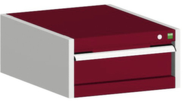bott Schubladenschrank cubio Grundfläche 525x525 mm, 1 Schublade(n), RAL7035 Lichtgrau/RAL3004 Purpurrot