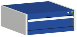 bott Schubladenschrank cubio mit Grundfläche 650x650 mm, 1 Schublade(n), RAL7035 Lichtgrau/RAL5010 Enzianblau