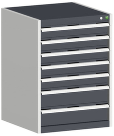 bott Schubladenschrank cubio Grundfläche 650x525 mm, 7 Schublade(n), RAL7035 Lichtgrau/RAL7016 Anthrazitgrau
