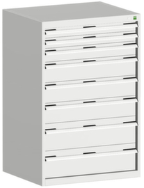 bott Schubladenschrank cubio Grundfläche 800x650 mm, 8 Schublade(n), RAL7035 Lichtgrau/RAL7035 Lichtgrau