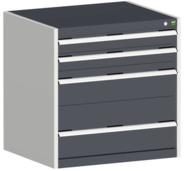 bott Schubladenschrank cubio Grundfläche 800x650 mm, 4 Schublade(n), RAL7035 Lichtgrau/RAL7016 Anthrazitgrau