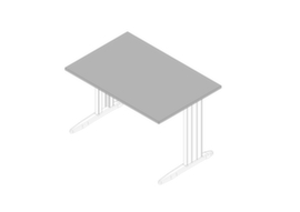 Quadrifoglio Schreibtisch Practika mit C-Fußgestell, Breite x Tiefe 1200 x 800 mm, Platte grau