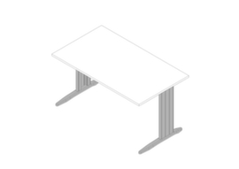 Quadrifoglio Schreibtisch Practika mit C-Fußgestell, Breite x Tiefe 1400 x 800 mm, Platte weiß