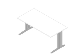 Quadrifoglio Schreibtisch Practika mit C-Fußgestell, Breite x Tiefe 1600 x 800 mm, Platte weiß