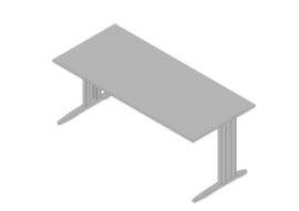 Quadrifoglio Schreibtisch Practika mit C-Fußgestell, Breite x Tiefe 1800 x 800 mm, Platte grau