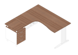 Quadrifoglio Schreibtischset Practika mit C-Fußgestell