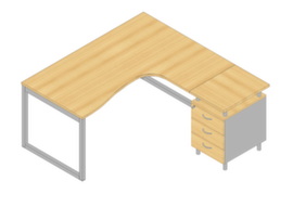 Quadrifoglio Büro-Set Practika mit 1 Schreibtisch, 1 Standcontainer