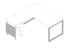 Quadrifoglio Schreibtisch-Set Practika mit Kufengestell