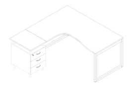 Quadrifoglio Büro-Set Practika mit 1 Schreibtisch, 1 Standcontainer