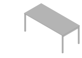 Quadrifoglio Schreibtisch Practika mit 4-Fußgestell, Breite x Tiefe 1800 x 800 mm, Platte grau