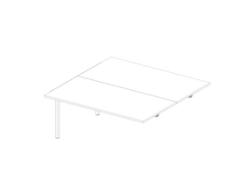 Quadrifoglio Anbautisch Practika für Benchtisch mit 4-Fußgestell, Breite x Tiefe 1600 x 1600 mm, Platte weiß