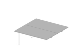 Quadrifoglio Anbautisch Practika für Benchtisch mit 4-Fußgestell, Breite x Tiefe 1600 x 1600 mm, Platte grau