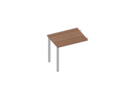 Quadrifoglio Anbautisch Practika für Schreibtisch mit 4-Fußgestell, Breite x Tiefe 800 x 600 mm, Platte Nuss Canaletto