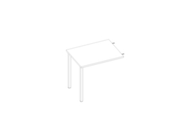 Quadrifoglio Höhenverstellbarer Anbautisch Practika für Schreibtisch mit 4-Fußgestell, Breite x Tiefe 800 x 600 mm, Platte weiß
