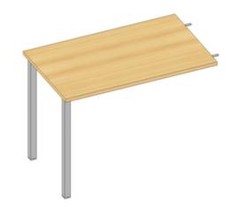 Quadrifoglio Anbautisch Practika für Schreibtisch mit 4-Fußgestell, Breite x Tiefe 1000 x 600 mm, Platte Buche