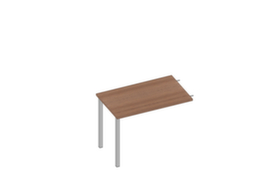 Quadrifoglio Höhenverstellbarer Anbautisch Practika für Schreibtisch mit 4-Fußgestell, Breite x Tiefe 1000 x 600 mm, Platte Nuss Canaletto